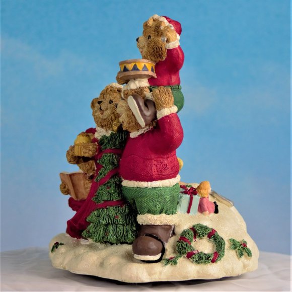 Bears Family Vintage Christmas Music Box - Picture 7 of 12